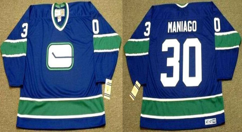 2019 Men Vancouver Canucks #30 Maniago Blue CCM NHL jerseys
